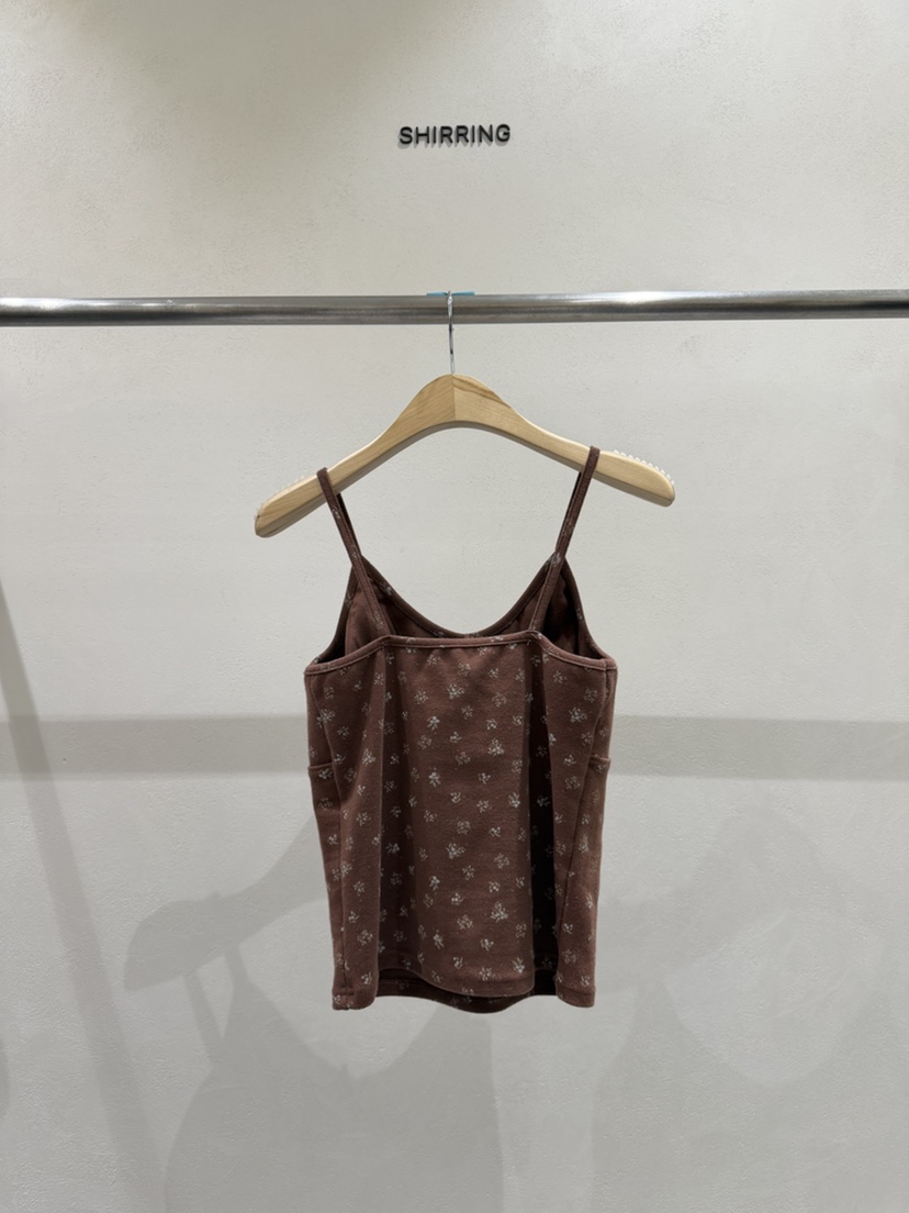 SHIRRING韓國直郵女裝新品時尚推薦熱賣吊帶背心花朵無袖SHIRRING吊帶/背心