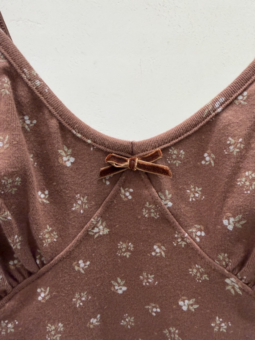 SHIRRING韓國直郵女裝新品時尚推薦熱賣吊帶背心花朵無袖SHIRRING吊帶/背心