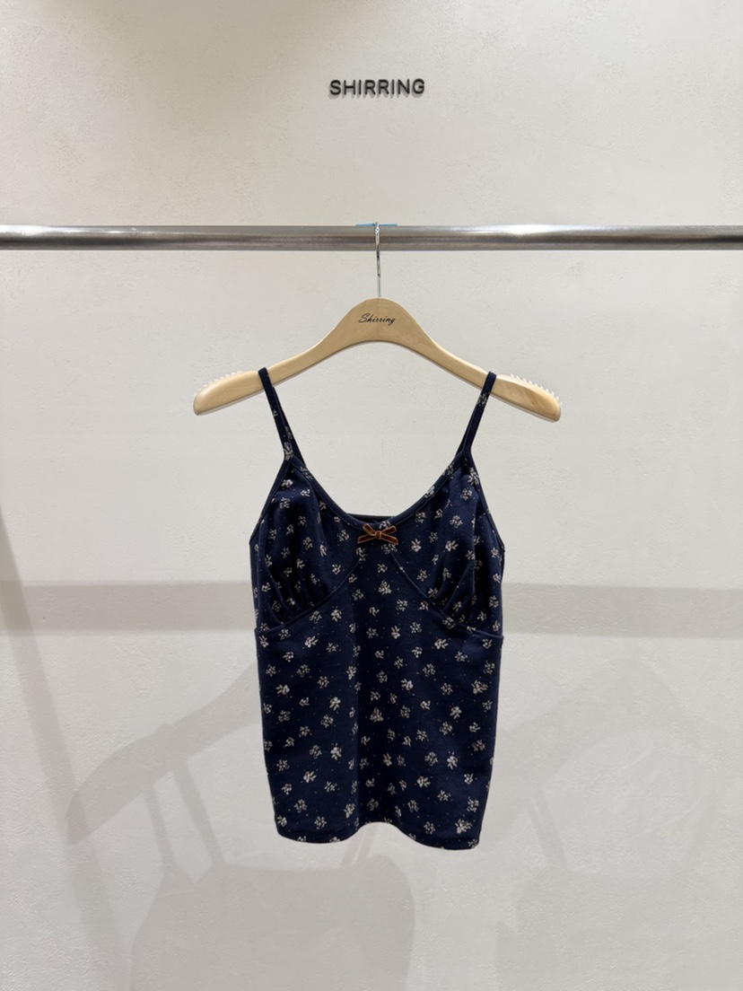 SHIRRING韓國直郵女裝新品時尚推薦熱賣吊帶背心花朵無袖SHIRRING吊帶/背心圖色3