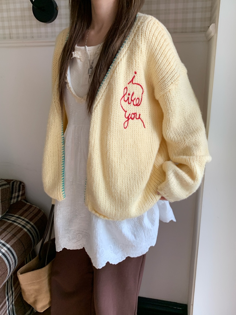 MAISONDEGLORY東大門代購女裝新品推薦時尚熱賣休閑毛衣開衫Maison de glory毛衣
