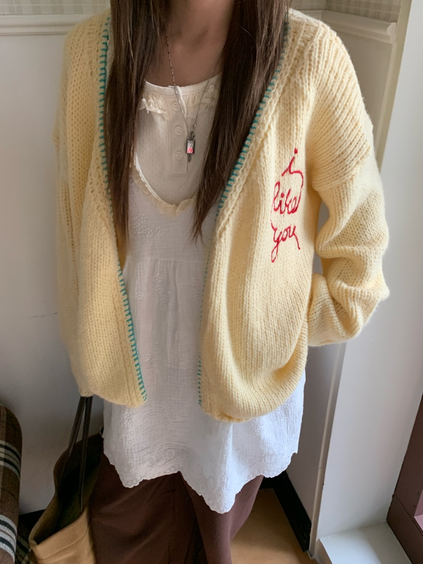 MAISONDEGLORY東大門代購女裝新品推薦時尚熱賣休閑毛衣開衫Maison de glory毛衣圖色1
