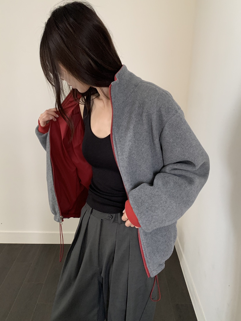 ATHEA東大門實拍女裝新品時尚人氣推薦休閑熱賣夾克兩面可穿ATHEA夾克