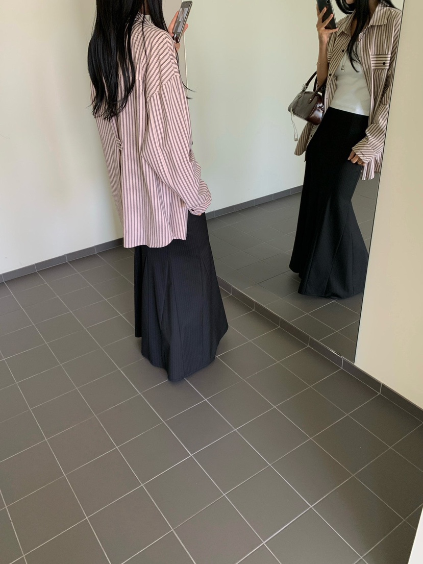 REVE CITE-L東大門實拍女士新品熱賣休閑長裙不含腰帶喇叭REVE CITE-L長裙