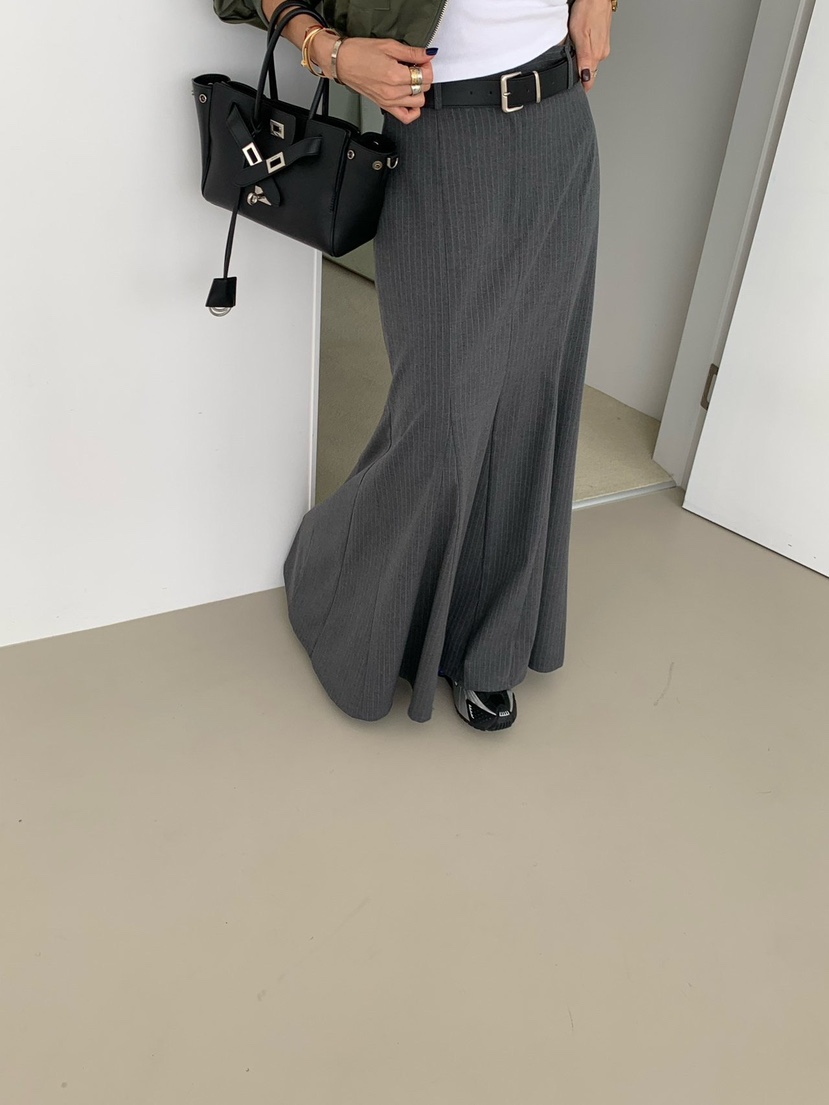 REVE CITE-L東大門實拍女士新品熱賣休閑長裙不含腰帶喇叭REVE CITE-L長裙