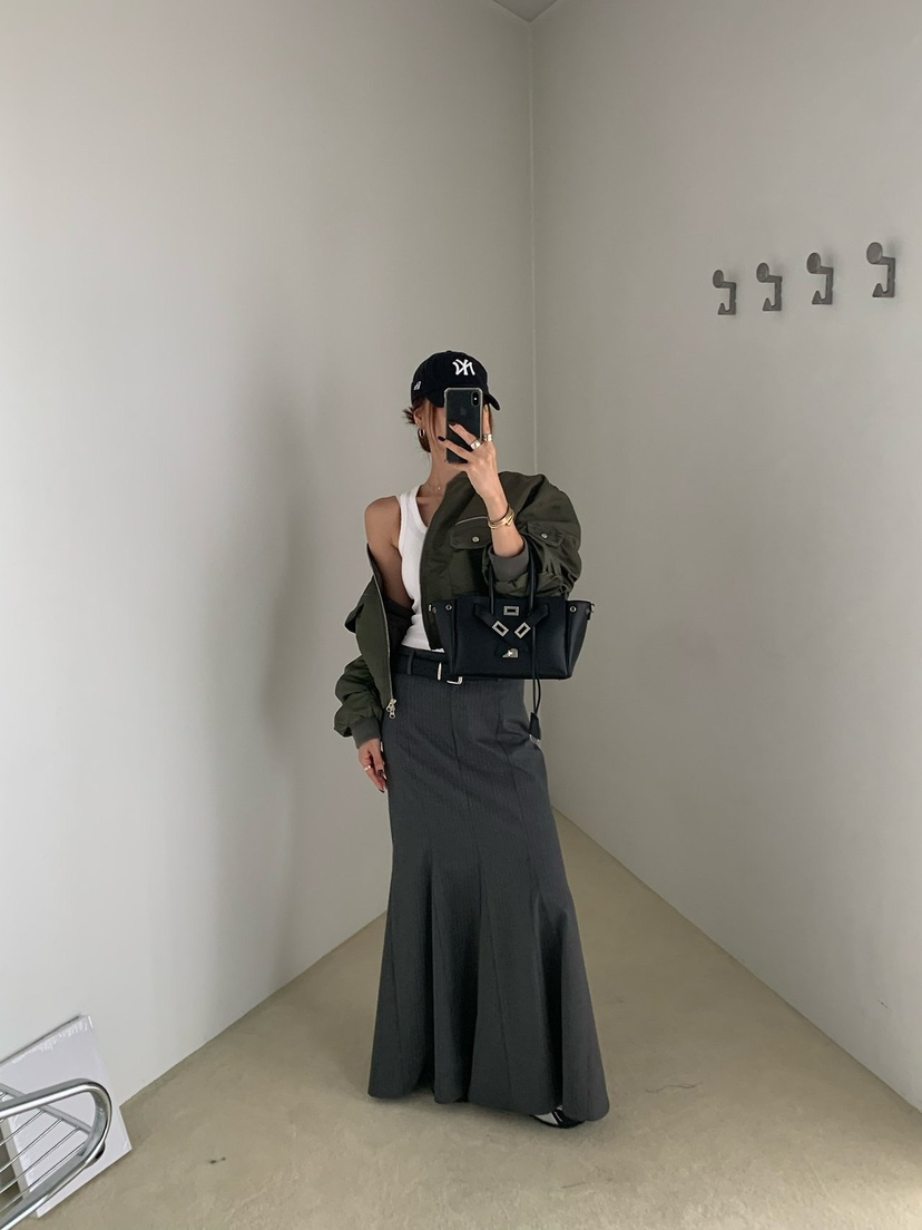 REVE CITE-L東大門實拍女士新品熱賣休閑長裙不含腰帶喇叭REVE CITE-L長裙