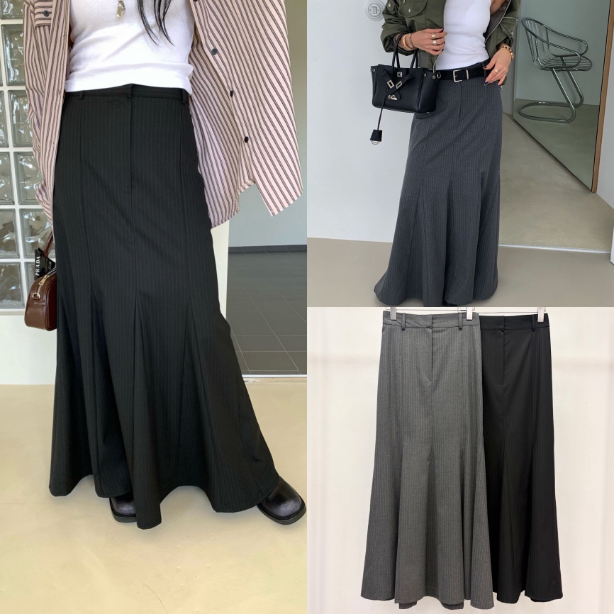 REVE CITE-L東大門實拍女士新品熱賣休閑長裙不含腰帶喇叭REVE CITE-L長裙