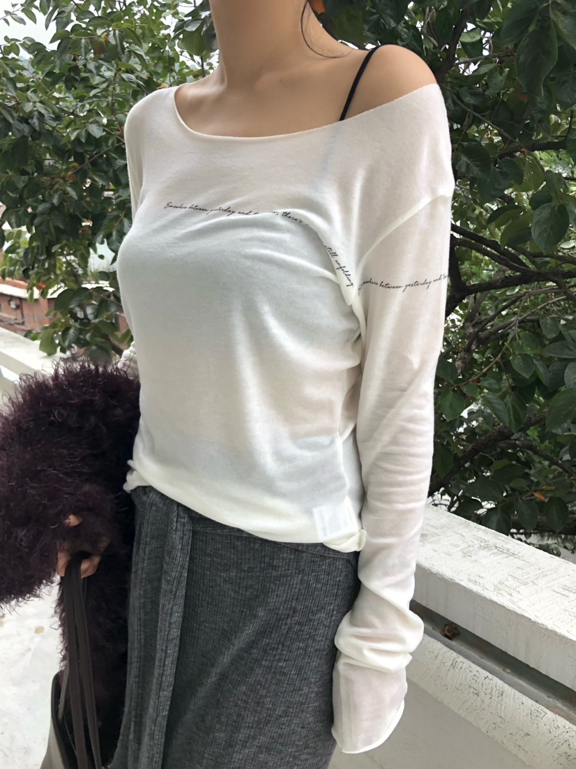 OUPPT東大門直郵女士新品休閑人氣推薦熱賣時尚長袖T恤字母OUPPT長袖T恤