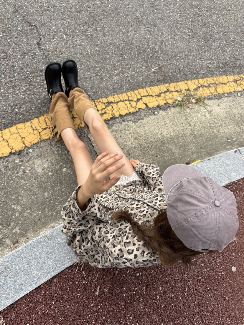 OKIE韓國直郵女裝新品時尚人氣休閑推薦真品襯衫蕾絲衫豹紋OKIE襯衫/蕾絲衫