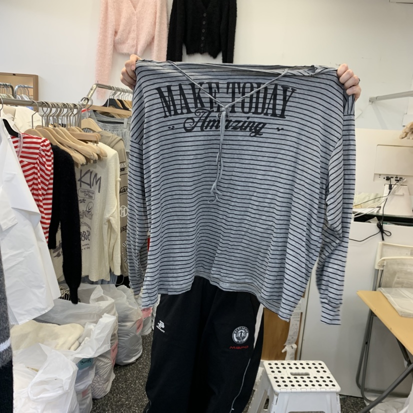 空韓國代購女士新品推薦人氣真品時尚休閑熱賣長袖T恤露肩Sagebrush長袖T恤圖色4
