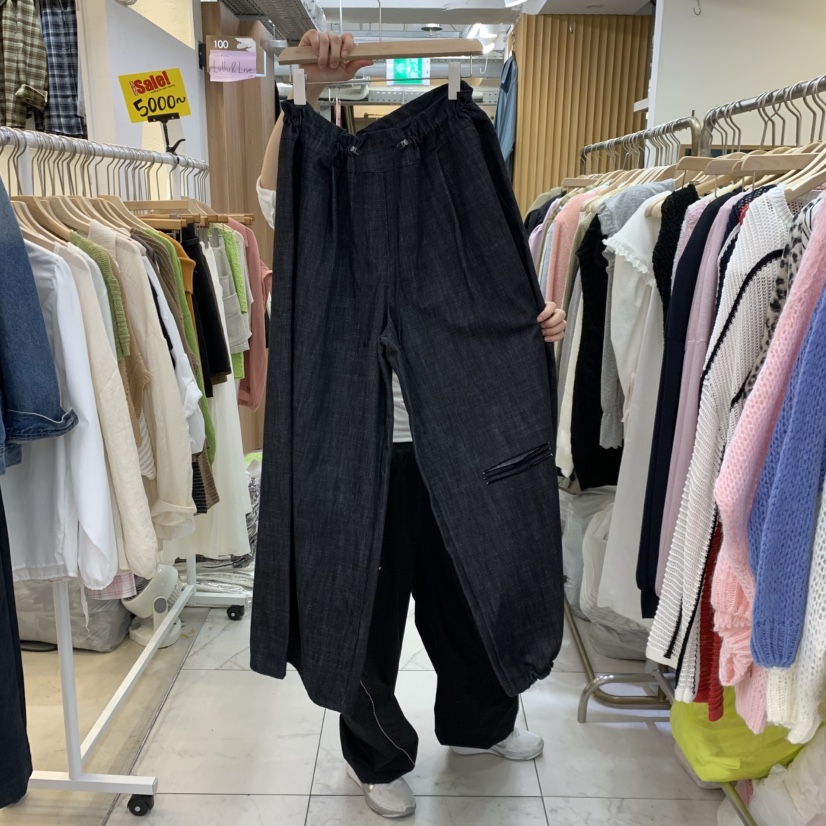 空東大門實拍女士新品休閑真品推薦時尚熱賣人氣休閑褲破洞Sagebrush休閑褲圖色2