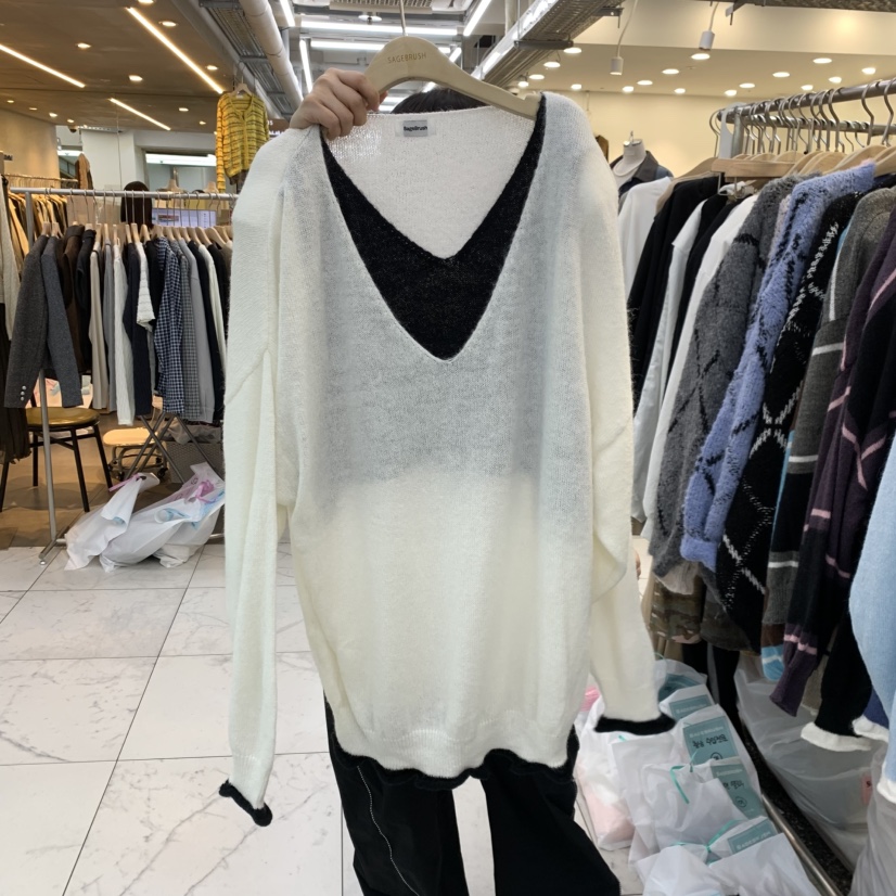 空東大門代購女士新品真品熱賣推薦休閑時尚針織衫假兩件Sagebrush針織衫圖色1