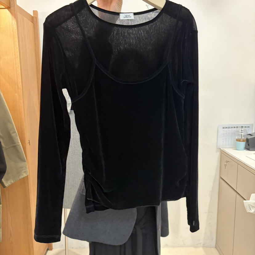 VELVET UNDERGROUND東大門實拍女士新品推薦長袖T恤假兩件VELVET UNDERGROUND長袖T恤圖色3