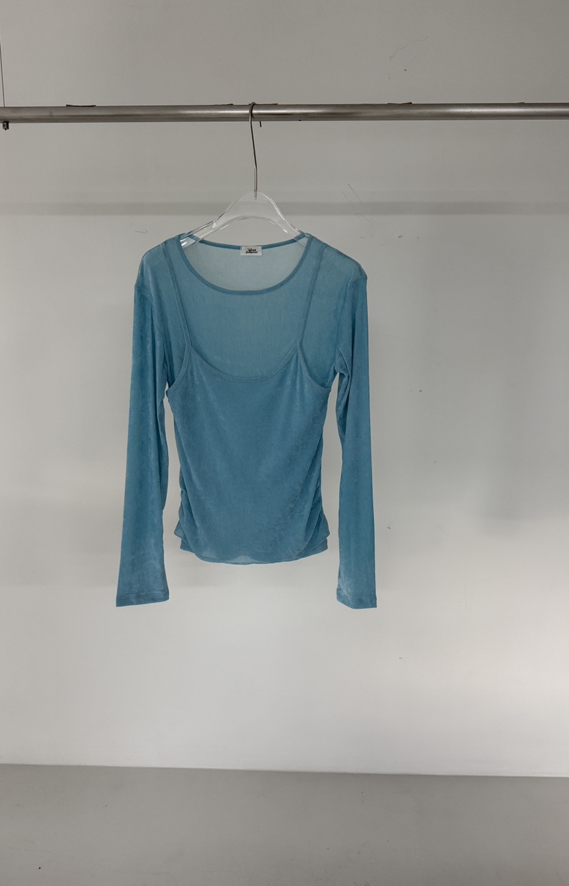 VELVET UNDERGROUND東大門實拍女士新品推薦長袖T恤假兩件VELVET UNDERGROUND長袖T恤圖色5