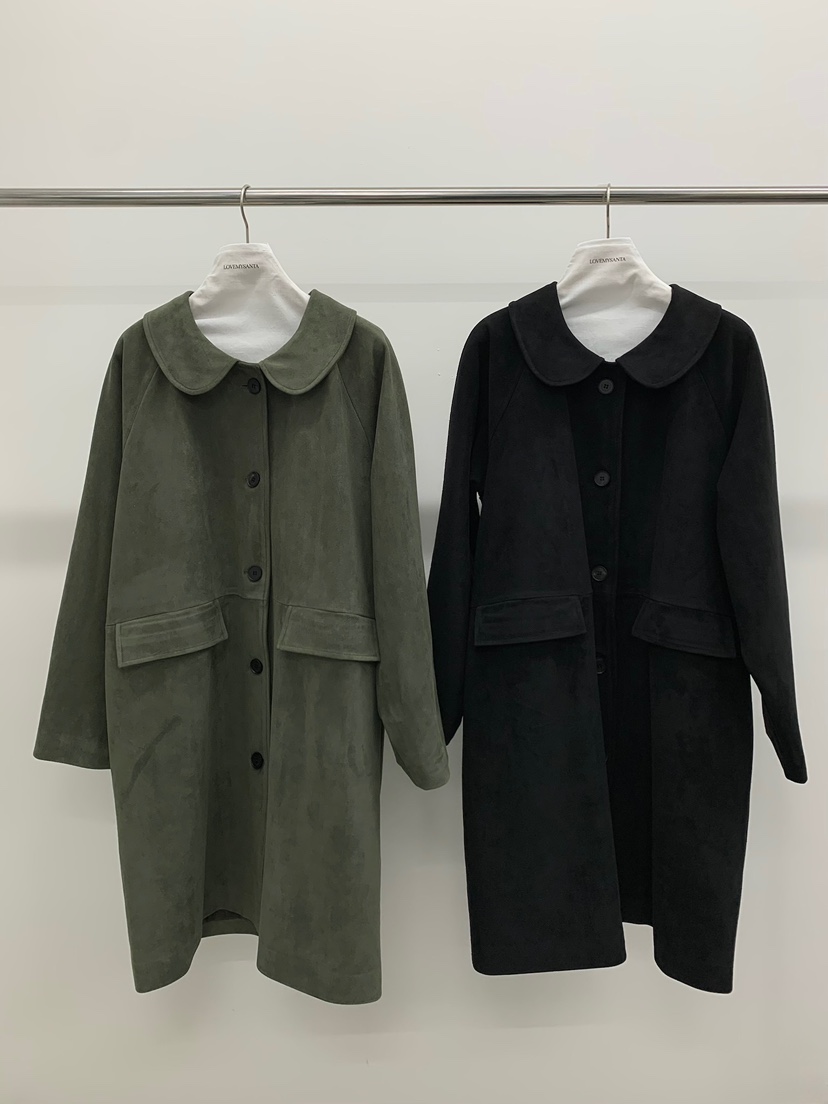 LOVEMYSANTA東大門代購女士新品人氣時尚熱賣長款風衣絨面革LOVEMYSANTA長款風衣