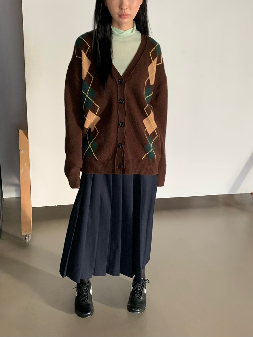 LOVEMYSANTA韓國直郵女士新款推薦熱賣真品開衫菱形花紋開衫LOVEMYSANTA開衫圖色2