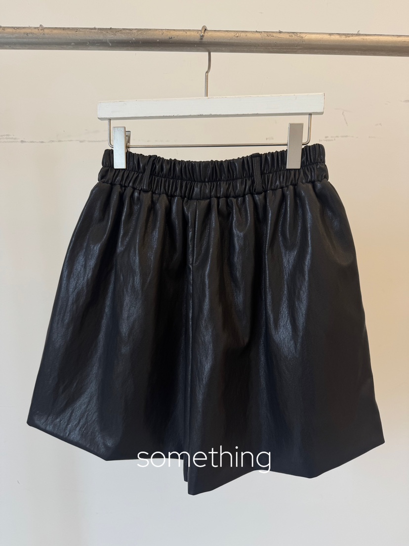 SOMETHING-L/FANCY韓國代購女士新品人氣推薦休閑短褲皮革SOMETHING-L/FANCY短褲