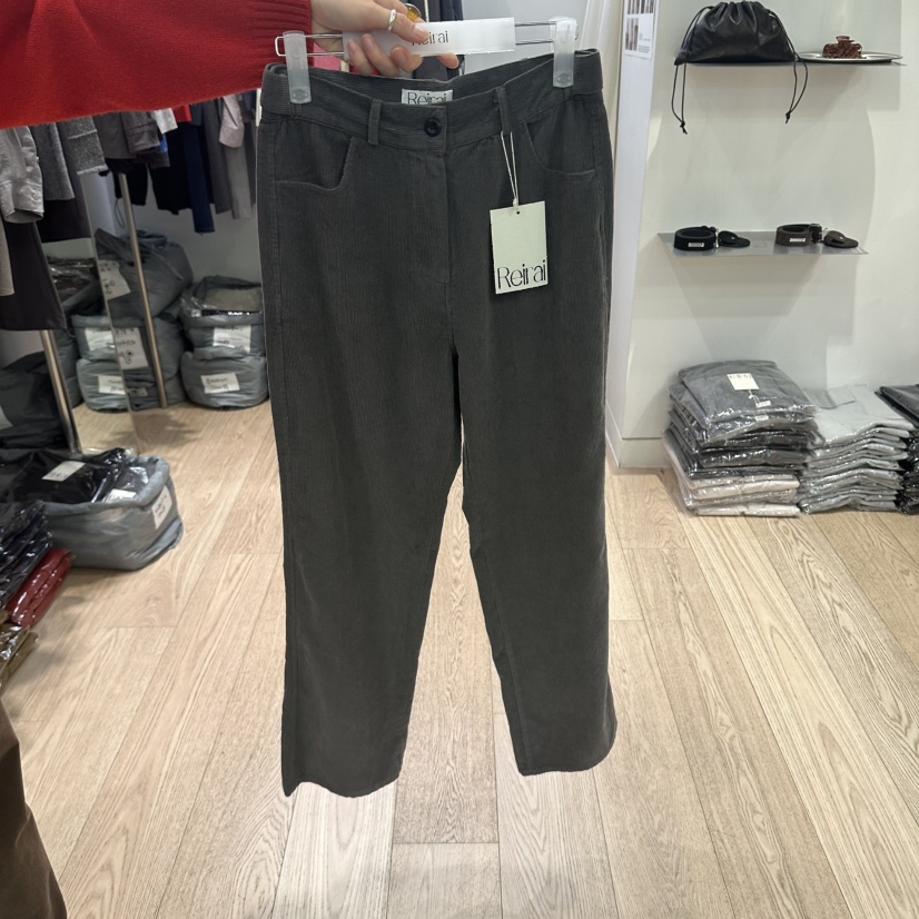 REIRAI韓國直郵女裝新品時尚熱賣推薦休閑休閑褲燈芯絨水洗Reirai休閑褲圖色3淺灰色