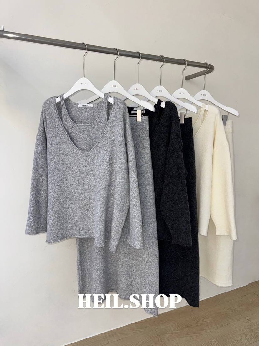 HEIL東大門實拍女士新品真品時尚休閑人氣推薦套裝馬海毛HEIL套裝