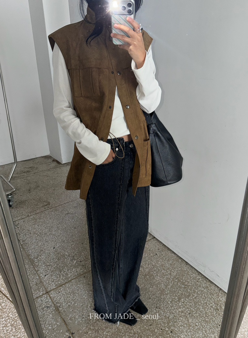 JADEMARKET韓國代購女裝新品推薦人氣真品休閑熱賣時尚馬甲JADE MARKET/JADE SEOUL馬甲