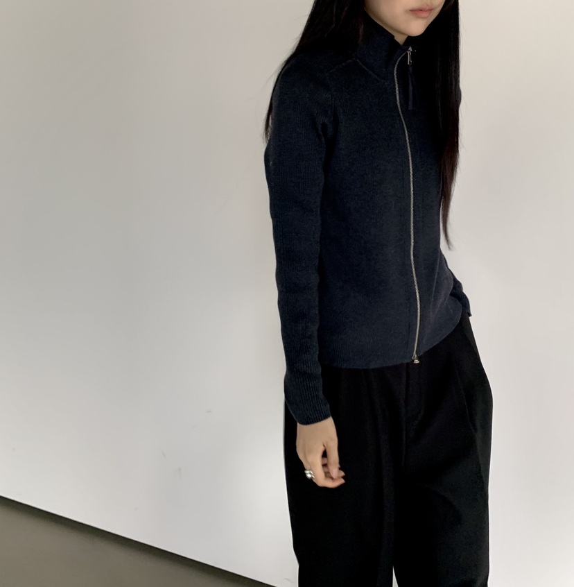 MUYBIEN東大門直郵女裝新品人氣時尚推薦休閑針織衫針織拉鏈MUYBIEN針織衫