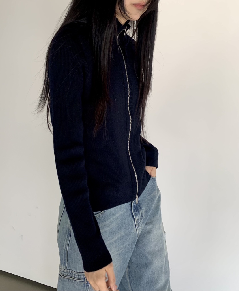 MUYBIEN東大門直郵女裝新品人氣時尚推薦休閑針織衫針織拉鏈MUYBIEN針織衫