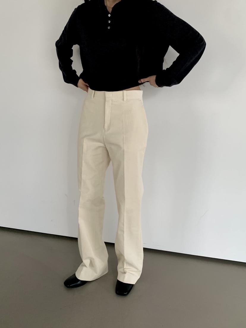 MUYBIEN東大門實拍女裝新款人氣時尚真品休閑褲喇叭褲燈芯絨MUYBIEN休閑褲