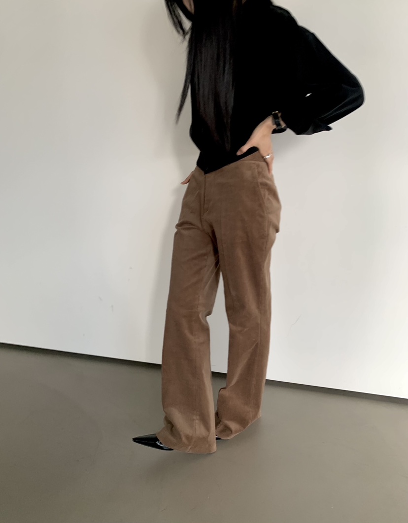 MUYBIEN東大門實拍女裝新款人氣時尚真品休閑褲喇叭褲燈芯絨MUYBIEN休閑褲