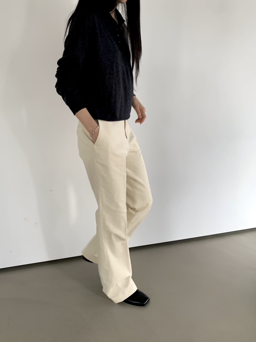 MUYBIEN東大門實拍女裝新款人氣時尚真品休閑褲喇叭褲燈芯絨MUYBIEN休閑褲