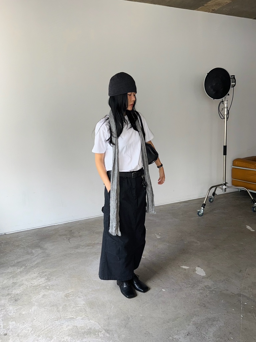 JADEMARKET韓國直郵女士新款推薦時尚休閑長裙不含腰帶口袋JADE MARKET/JADE SEOUL長裙