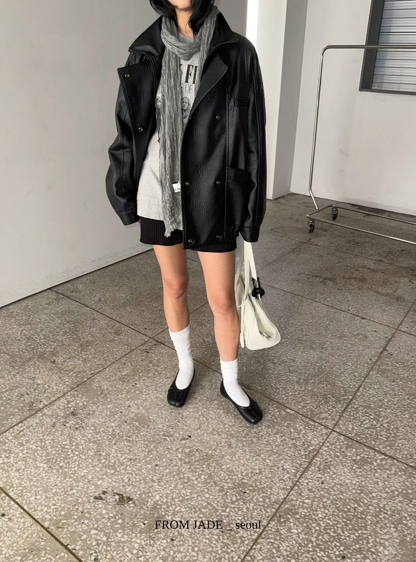 JADEMARKET東大門實拍女士新款熱賣休閑時尚真品人氣皮衣JADE MARKET/JADE SEOUL皮衣