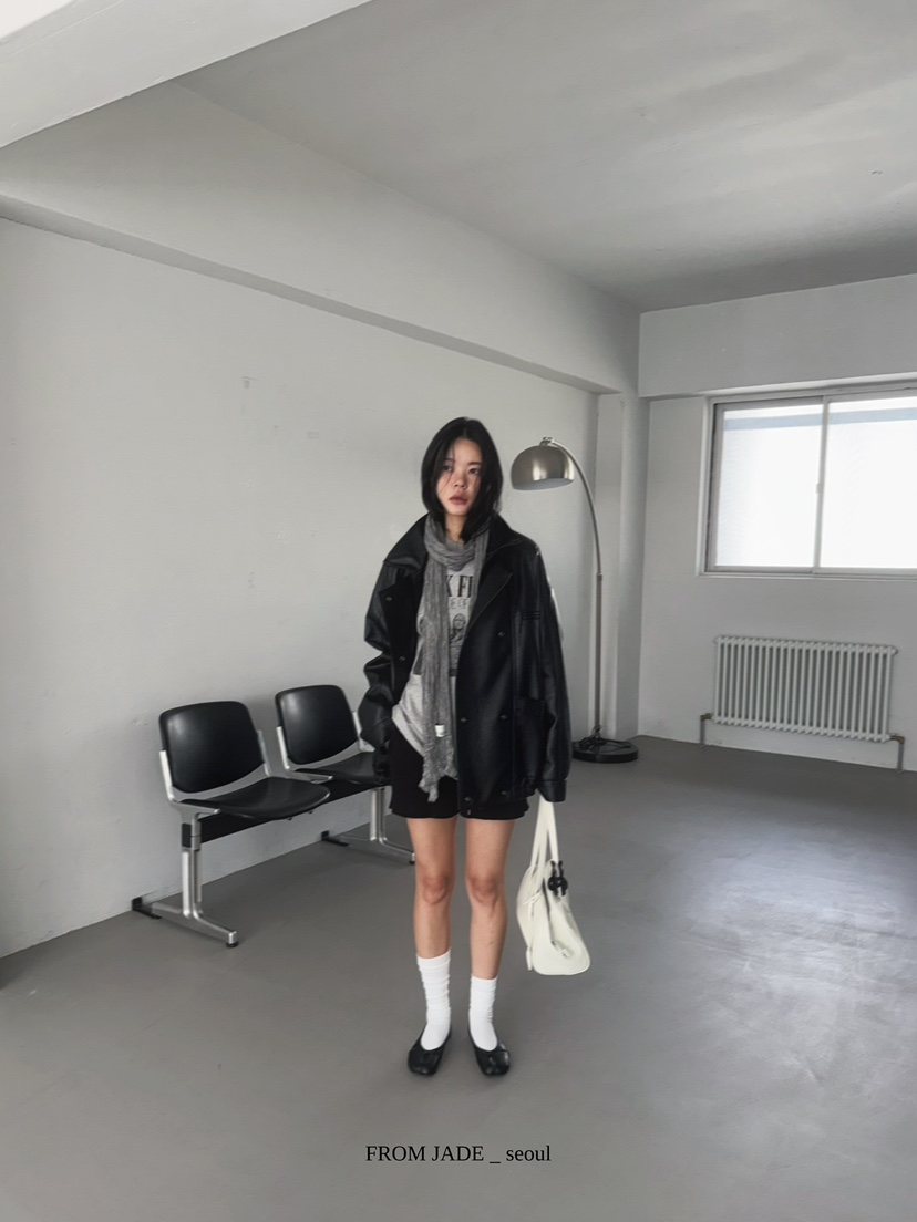 JADEMARKET東大門實拍女士新款熱賣休閑時尚真品人氣皮衣JADE MARKET/JADE SEOUL皮衣
