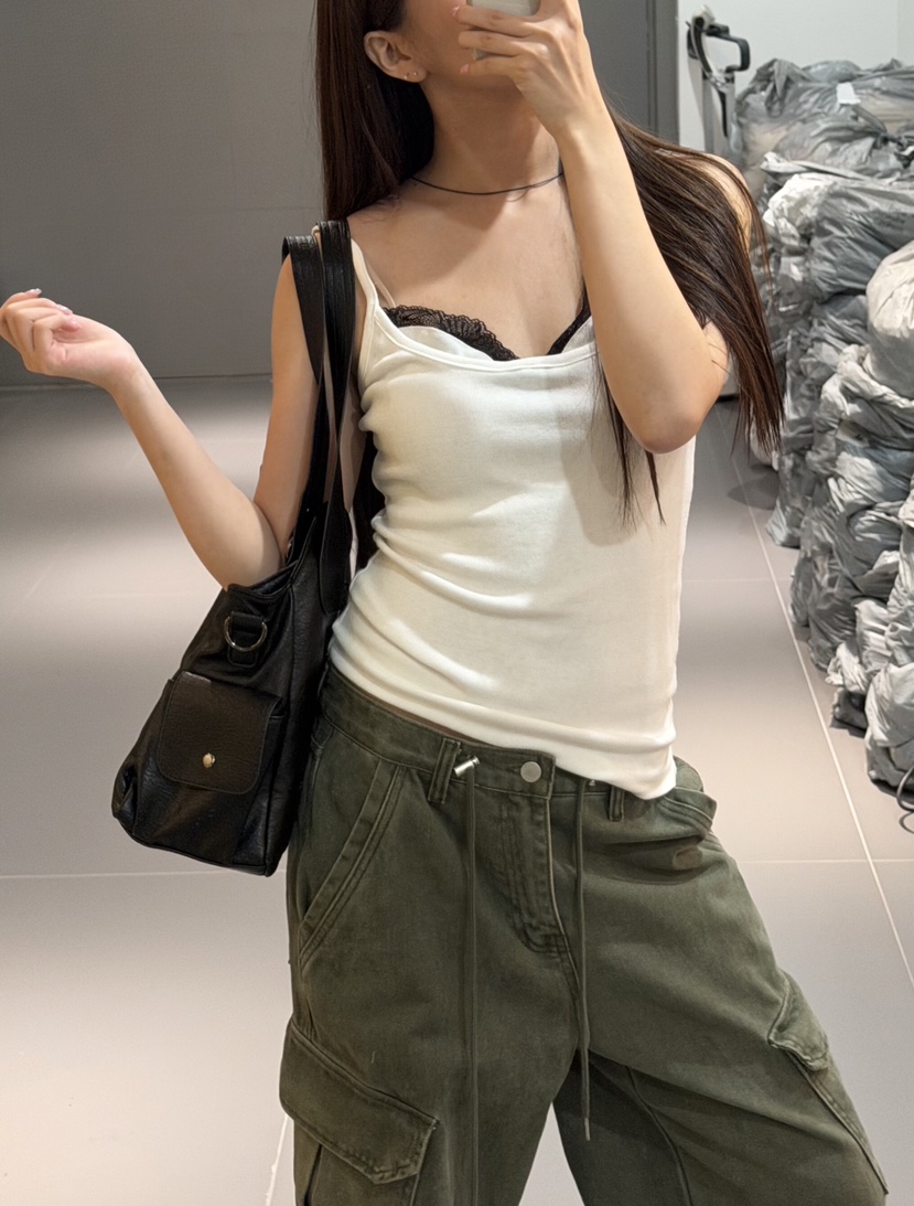 MUYBIEN韓國直郵女裝新款休閑熱賣時尚推薦吊帶背心蕾絲無袖MUYBIEN吊帶/背心