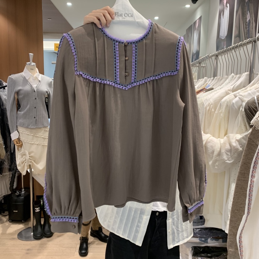 FLAT OGI東大門實拍女裝新品真品熱賣時尚人氣襯衫蕾絲衫FLat OGI襯衫/蕾絲衫圖色2