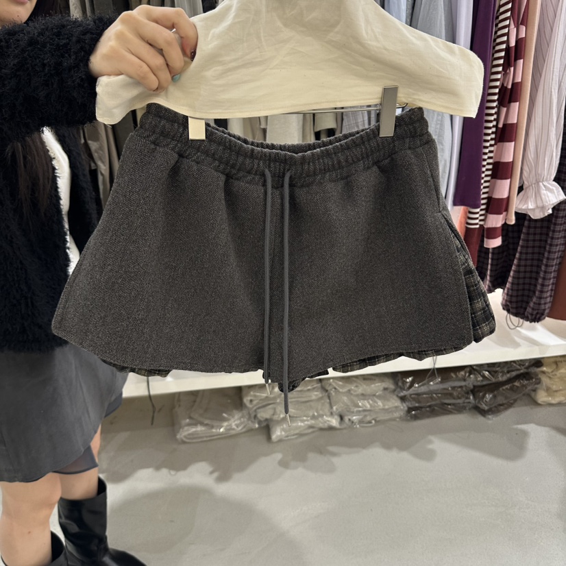 BERTHA東大門實拍女士新款推薦人氣熱賣真品時尚短褲格子BERTHA短褲圖色1灰色