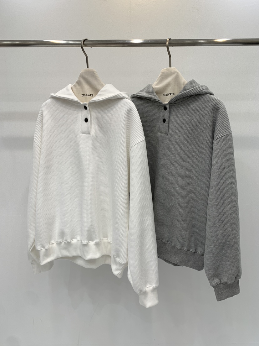 DELICATE東大門代購女士新品休閑真品時尚衛衣華夫格雙層DELICATE衛衣