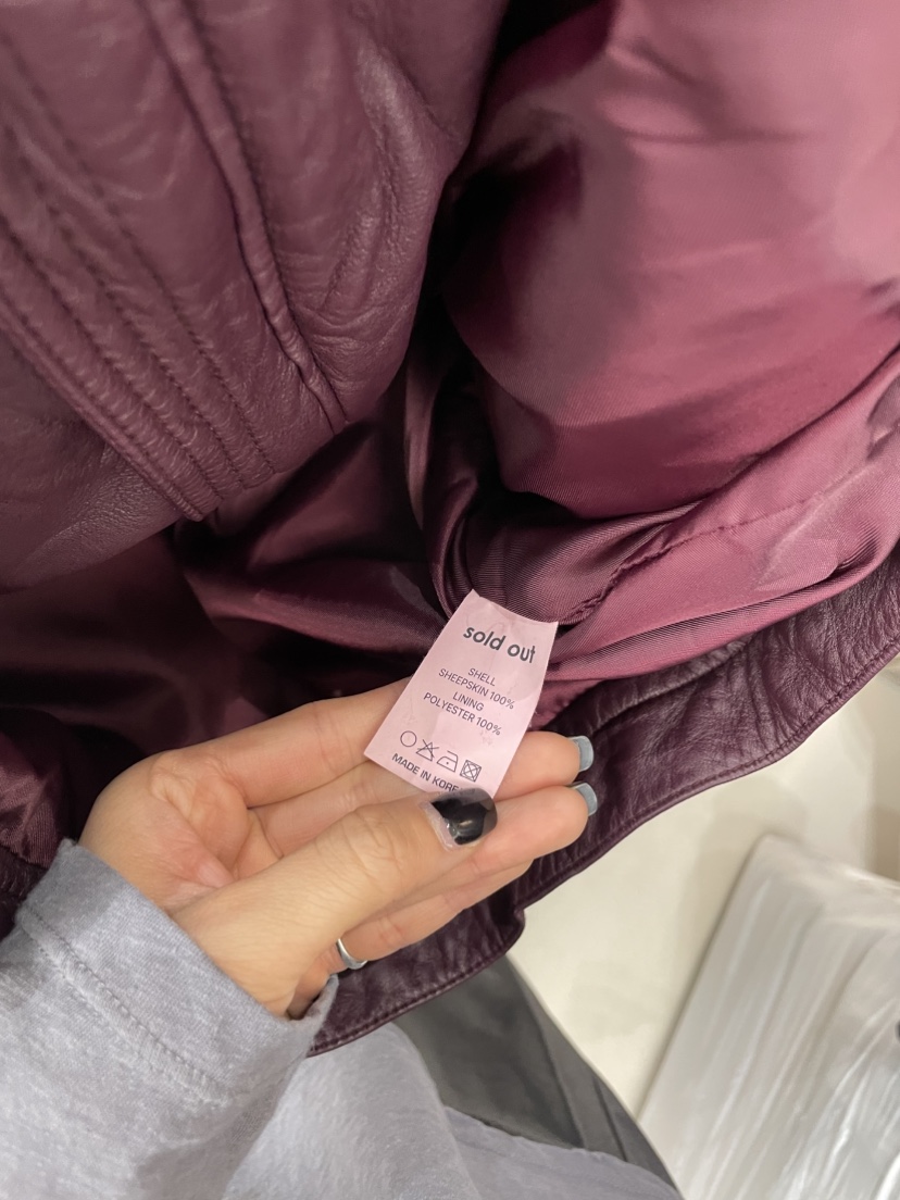SOLD OUT東大門直郵女裝新款熱賣休閑時尚推薦人氣皮衣羊皮SOLD OUT皮衣