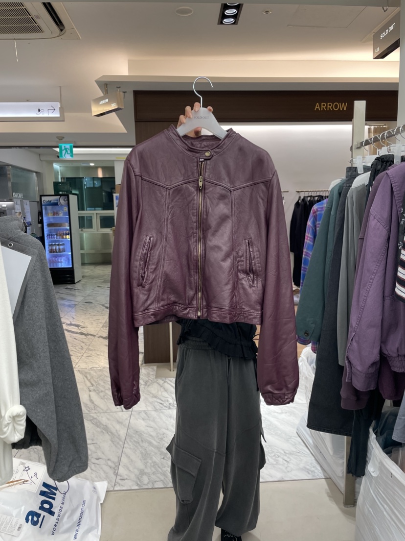 SOLD OUT東大門直郵女裝新款熱賣休閑時尚推薦人氣皮衣羊皮SOLD OUT皮衣圖色1