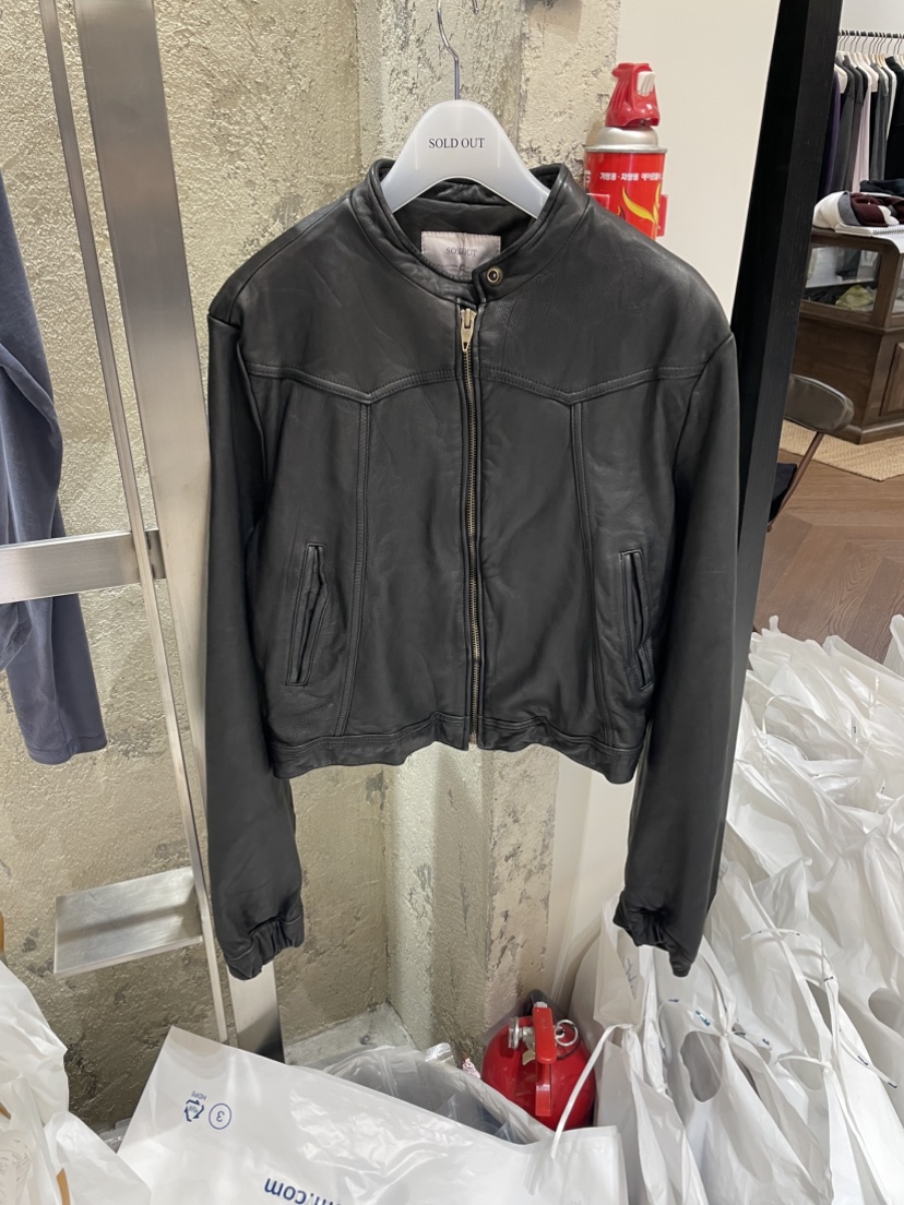 SOLD OUT東大門直郵女裝新款熱賣休閑時尚推薦人氣皮衣羊皮SOLD OUT皮衣圖色2