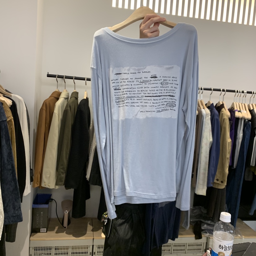 PLATE韓國代購女裝新品真品人氣熱賣休閑時尚推薦長袖T恤ANOTHER PLATE MOOD WEAR長袖T恤圖色1