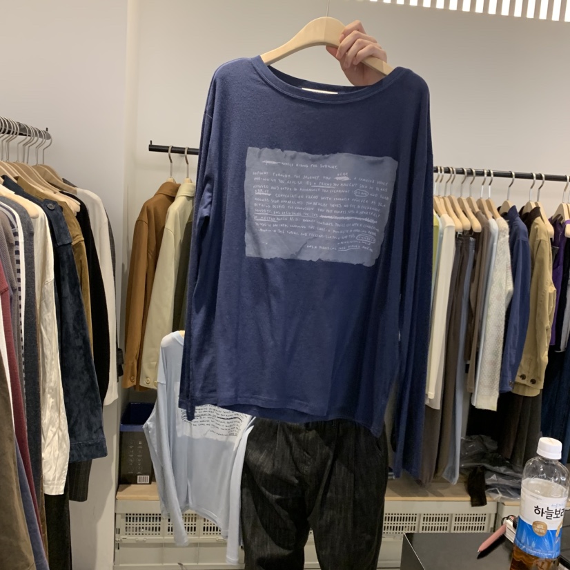 PLATE韓國代購女裝新品真品人氣熱賣休閑時尚推薦長袖T恤ANOTHER PLATE MOOD WEAR長袖T恤圖色2