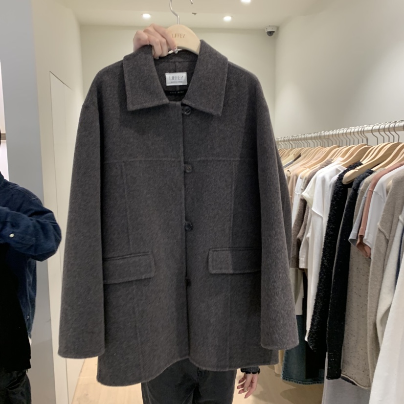 LIFFEY韓國直郵女裝新品人氣時尚真品熱賣短款大衣手工制作LIFFEY短款大衣圖色2