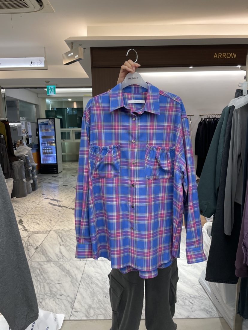 SOLD OUT韓國代購女士新品熱賣時尚推薦人氣襯衫蕾絲衫格紋SOLD OUT襯衫/蕾絲衫圖色1