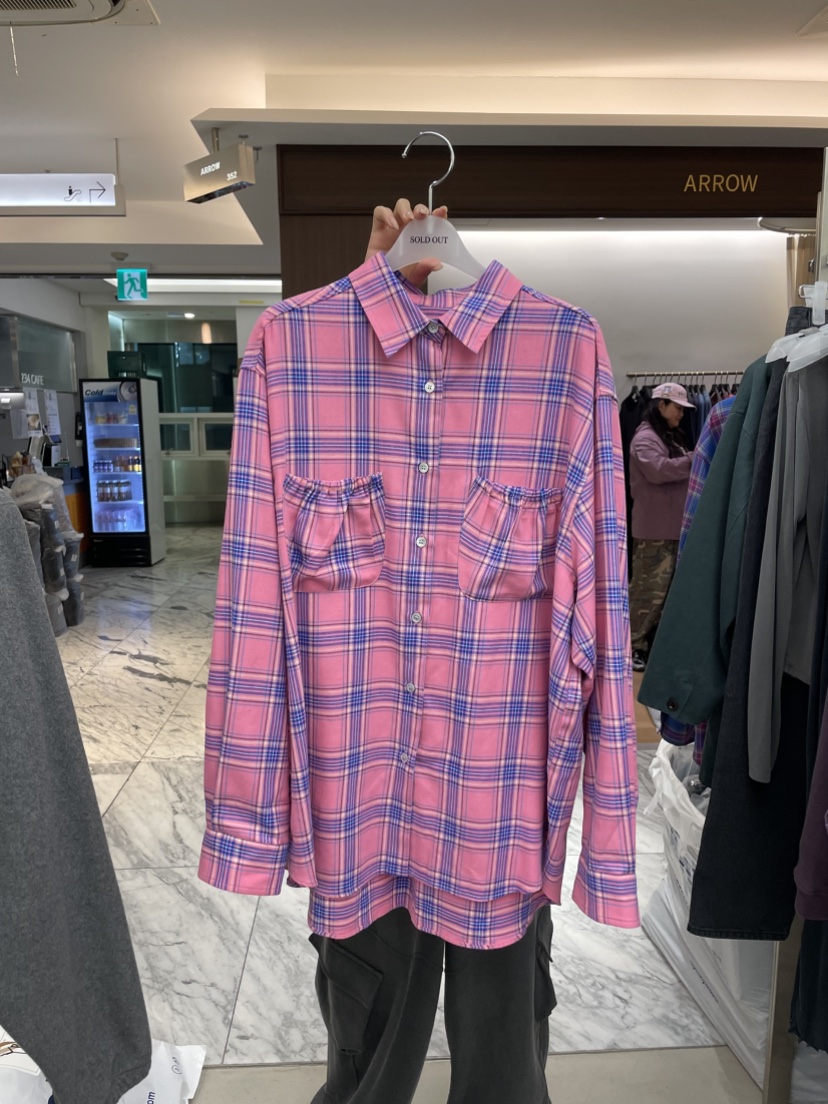 SOLD OUT韓國代購女士新品熱賣時尚推薦人氣襯衫蕾絲衫格紋SOLD OUT襯衫/蕾絲衫圖色3