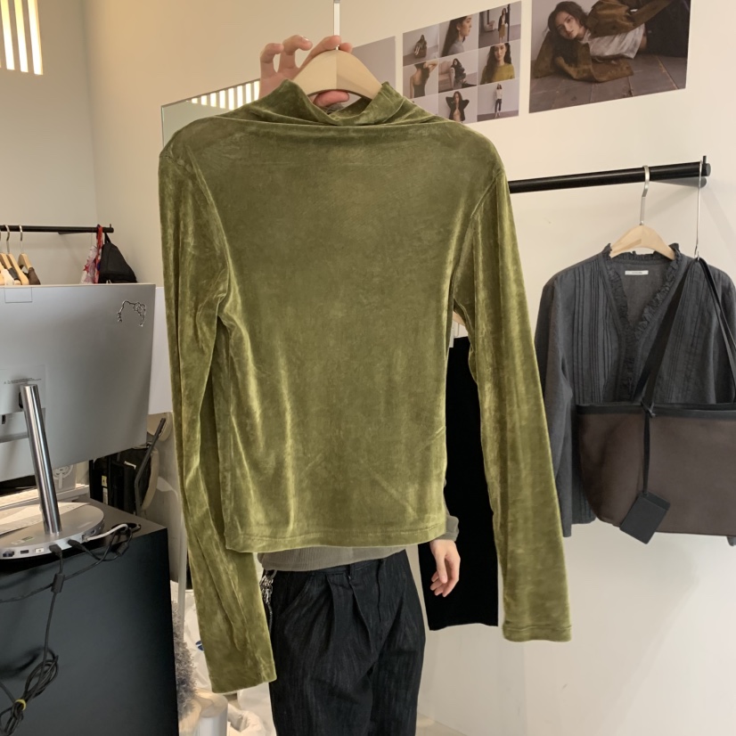 PLATE東大門代購女裝新品推薦時尚真品休閑長袖T恤天鵝絨ANOTHER PLATE MOOD WEAR長袖T恤圖色4