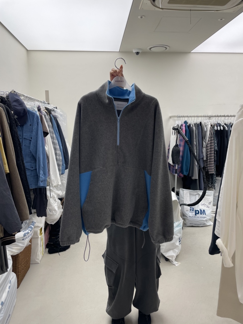 SOLD OUT韓國代購女裝新款真品推薦熱賣休閑衛衣抓絨拉鏈SOLD OUT衛衣圖色2