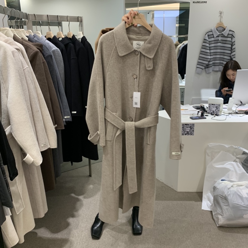 MADELEINE東大門代購女士新品真品推薦中長款大衣含腰帶羊絨MADELEINE中長款大衣圖色2