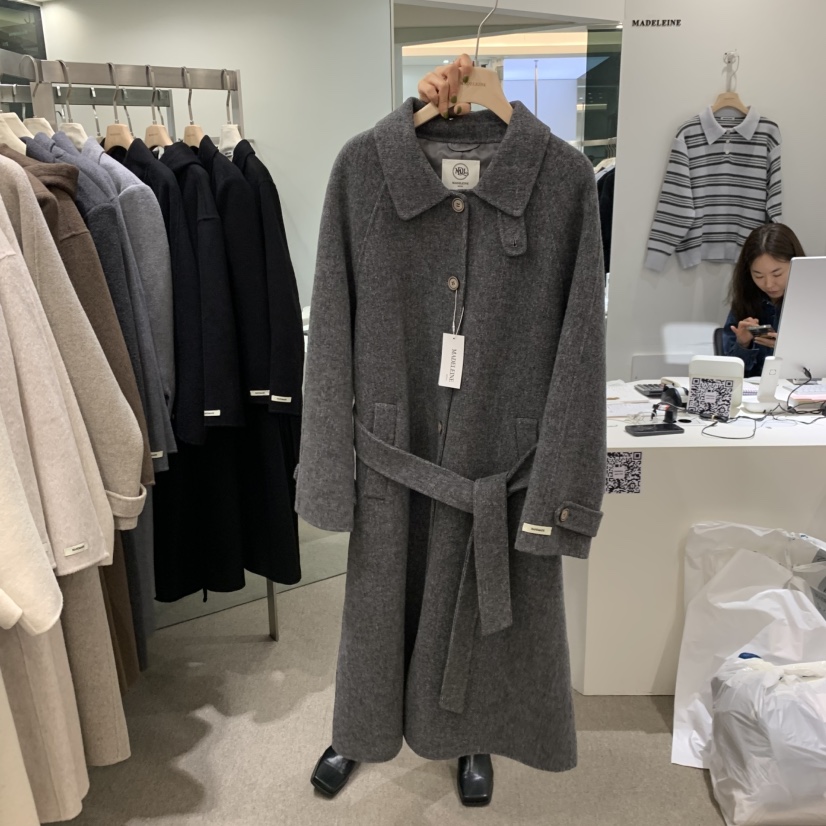 MADELEINE東大門代購女士新品真品推薦中長款大衣含腰帶羊絨MADELEINE中長款大衣圖色3