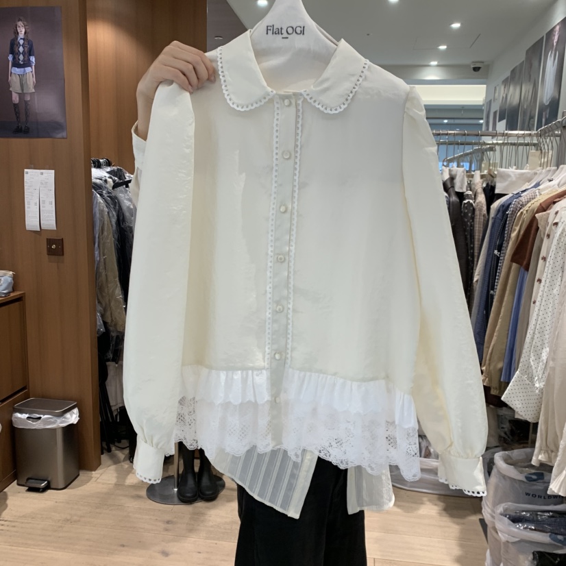 FLAT OGI韓國直郵女士新款推薦休閑人氣真品時尚襯衫蕾絲衫FLat OGI襯衫/蕾絲衫圖色2