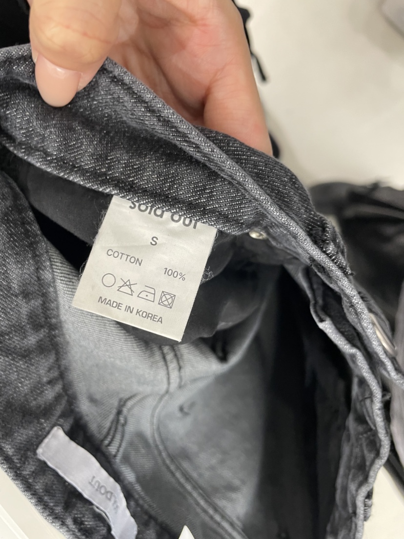 SOLD OUT東大門直郵女裝新款休閑真品推薦時尚牛仔褲黑色SOLD OUT牛仔褲