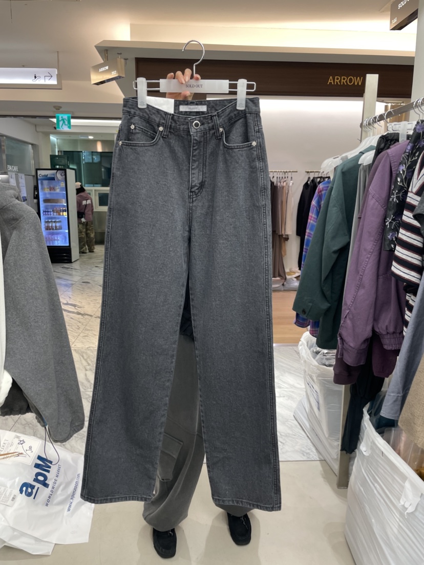 SOLD OUT東大門直郵女裝新款休閑真品推薦時尚牛仔褲黑色SOLD OUT牛仔褲圖色1